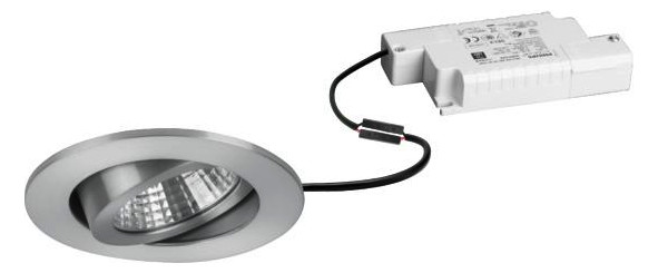 LED-Einbaustrahler 7W 2700K 740lm Konv alu mt 1LED IP20 RF:hochglänzend Steck