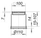 Dallmer Aufsatz Serie 10 E 10, Rost Edelstahl 1.4301, 100x100mm