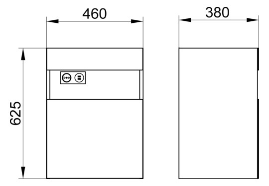 KEUCO Waschtisch-Unterschrank Stageline 46x62,5x38cm, mit Elektrik, links, Dekor Vulkanit, Glas Vulkanit satiniert