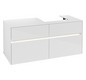 V&B Waschtischunterschrank Collaro 120x54,8x50cm, Waschtisch rechts, LED-Beleuchtung 8,8 W, glossy white