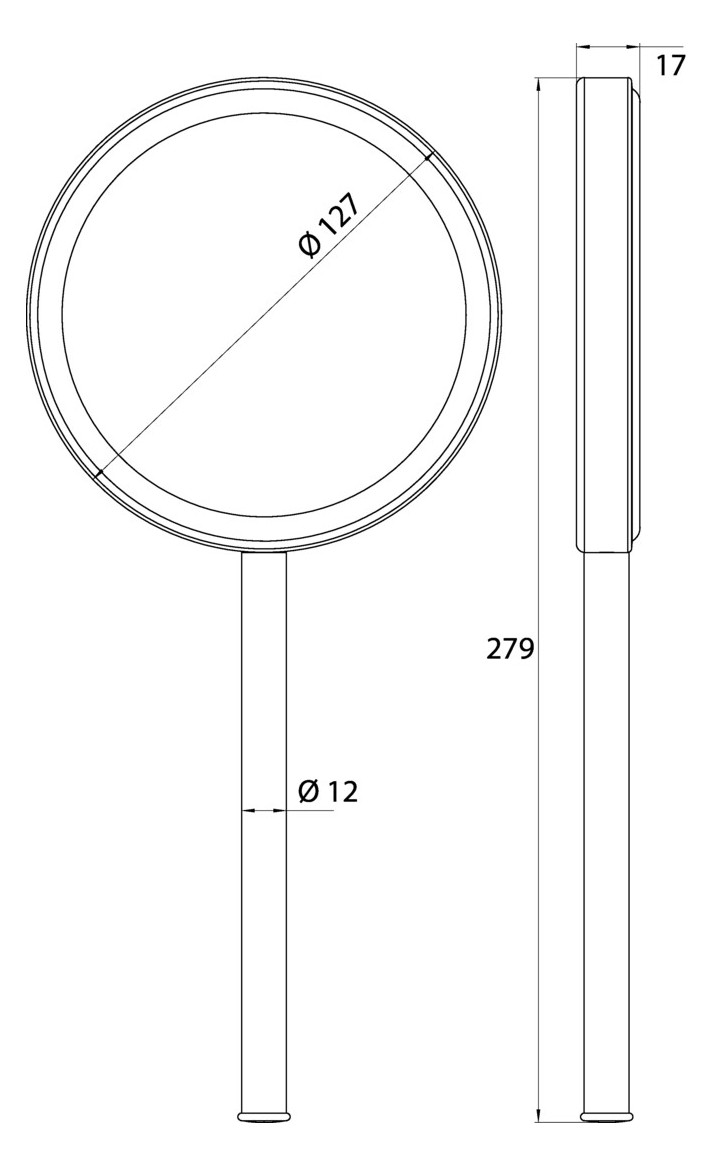 EMCO Handspiegel Pure Ø 127 mm, 3-fach, rund, chrom