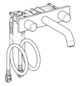 Geberit Waschtisch-Armatur ONE 16,5 cm, Hochglanz-verchromt, Zweigriffmischer, Wandmontage, rund, für UP Funktionsbox