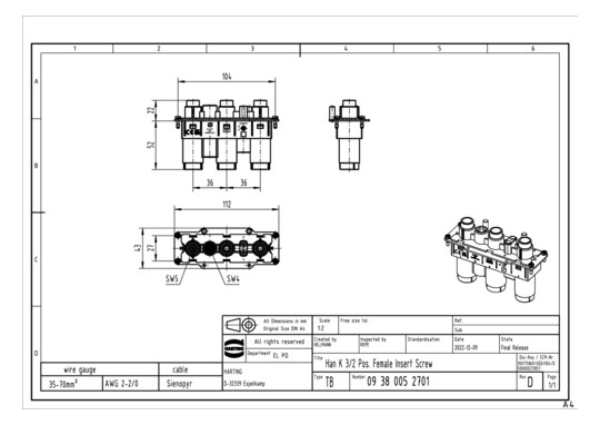 HART HAN K 3/2 BU-S          09380052701 