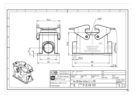 HART Sockelgehäuse M25       19300101231 