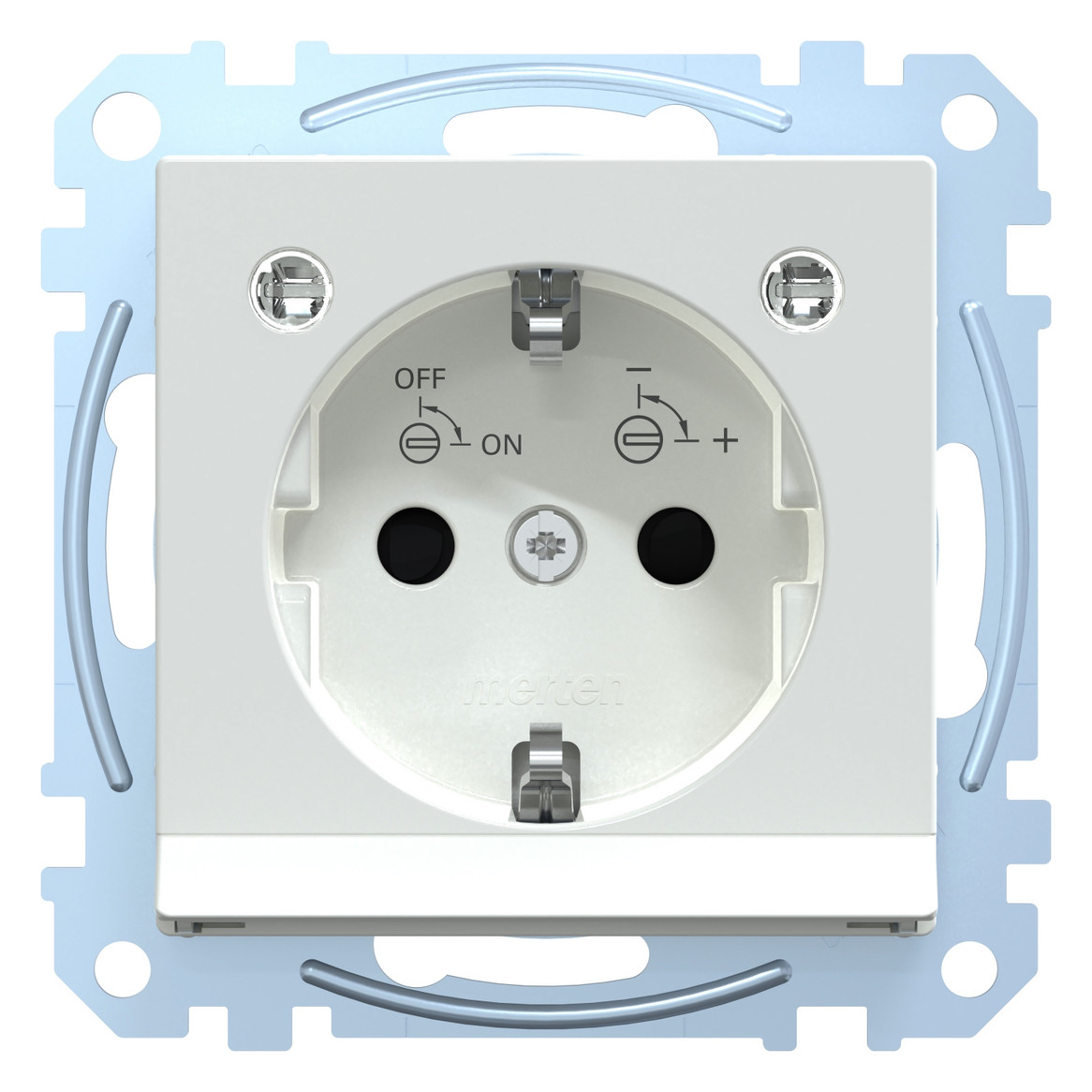 Steckdose 1f akws glz System M UP m.OL m.BS aktivweiß Mit Orientierungslicht