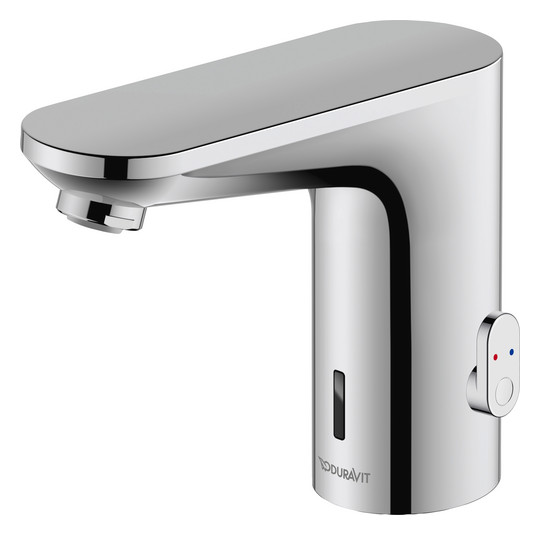 Duravit Infrarot-Waschtisch-Armatur Sensor 1 Batterie, Ausladung 122mm, Temperaturregulierung, chrom