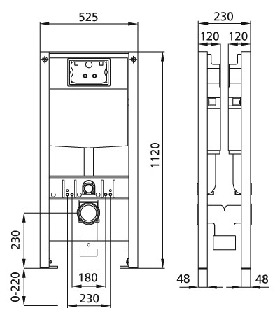 Burda Wand-WC-Doppel-Element BS+ 112 cm, Unterputz-Spülkasten K770