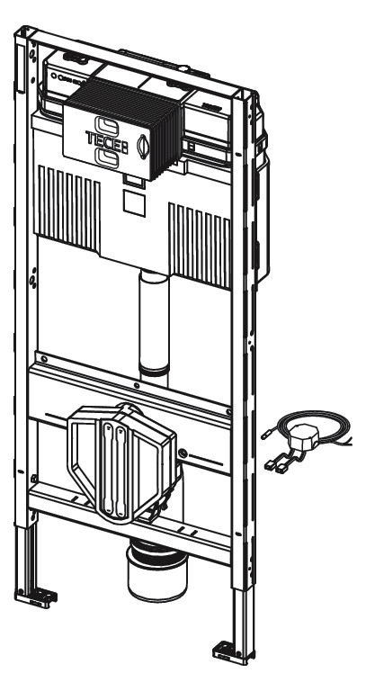 TECE WC-Modul TECEprofil 1120 mm, mit Uni-Spülkasten, mit integrierter Hygienespülfunktion Kaltwasser