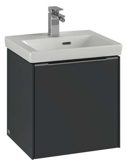 V&B Waschtisch-Unterschrank Subway 3.0 42,3x42,9x37,8cm, Schanier links/Griff Volcano black, kansas oak