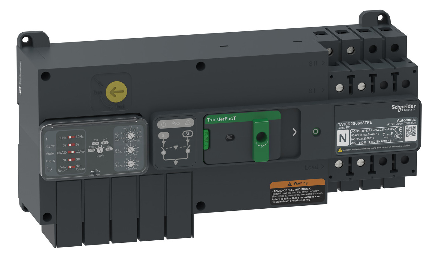 Lastumschalter 2p 100A Komplettgerät IP20 f.Verteilereinbau