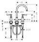 hansgrohe 3-Loch-Waschtischarmatur 180 Axor Montreux Ausladung 175mm, mit Hebelgriffe, Zugstangen-Ablaufgarnitur, brushed red gold