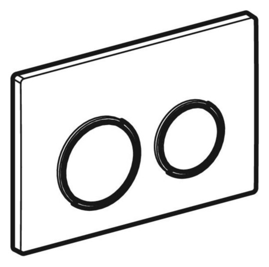 Geberit Abdeckplatte Omega 20 Platte/Taste weiß, Ring Hochglanz-verchromt, Round, für 2-Mengen-Spülung