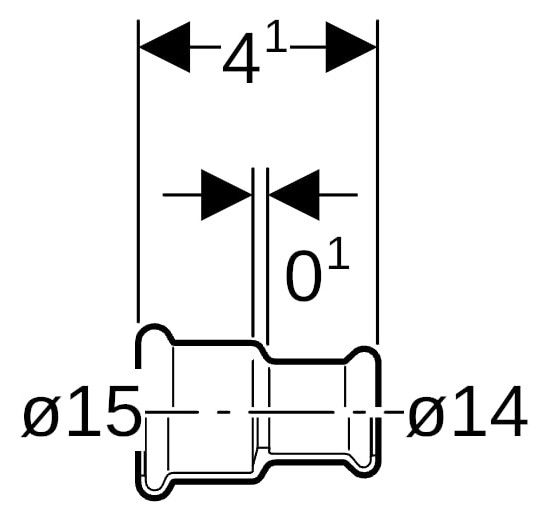 Geberit Übergangsmuffe Mapress Ø 15 mm, Rotguss