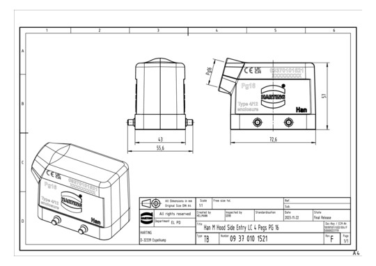 HART HARTING TUELLENGEHAEUSE 09370101521 
