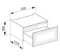 KEUCO Unterschrank Edition 11 70x35x53,5cm, 1 Frontauszug, Beleuchtung, Weiß, Glas Weiß satiniert