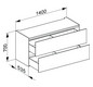 KEUCO Unterbauschrank Edition 11 Planning 140x70x53,5cm, 2 Frontauszüge, Innenbeleuchtung, Furnier Eiche Hell