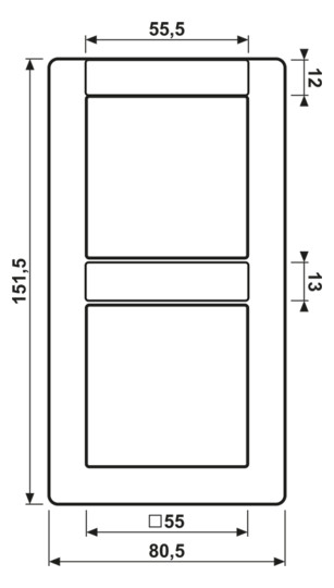 Einbaurahmen 2f aws glz AS / AS 500 BSF Kst Textfeld/Beschriftungsfläche f.GEB-K