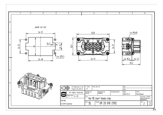 HART Buchseneinsatz          09330102702 