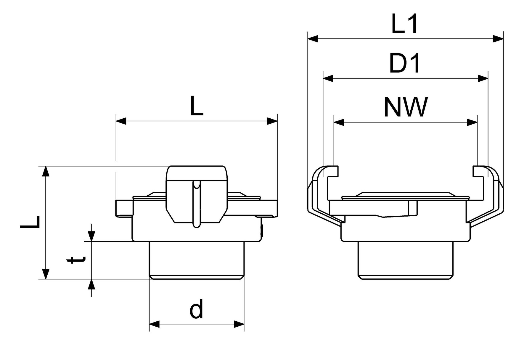 Schlösser Schnellkupplung 3320 DN 10, 3/8", Außengewinde, Messing blank
