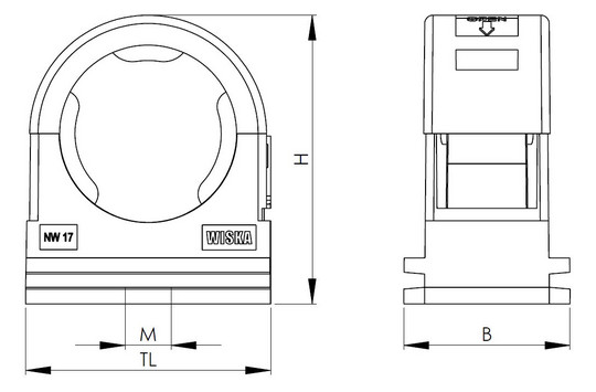 WISKA Wellrohrhalter Polyamid  BCC-36-BK 