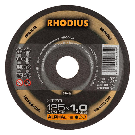 RHODIUS-Trennscheibe XT70 - 125x1,5mm, gerade