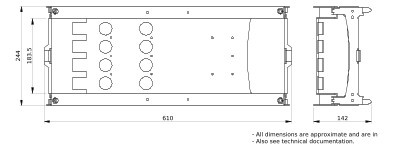 Montageplatte Verteiler ST pulverbesch 250x650mm