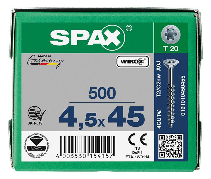 Bild Universalschraube Senkkopf 4,5x45mm,Teilgw,Innensechsrund T20,WIROX - SPAX-2