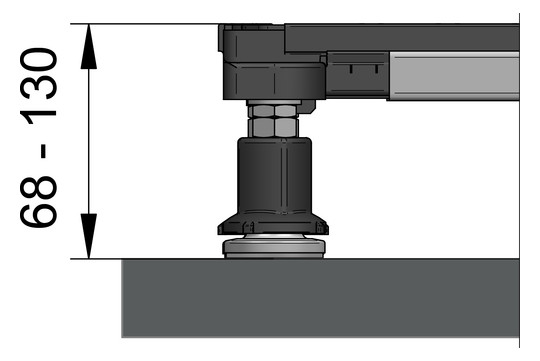 mabo Montagerahmen EVO1200 für Duschwannen von 700 x 700 mm bis 1250 x 1250 mm