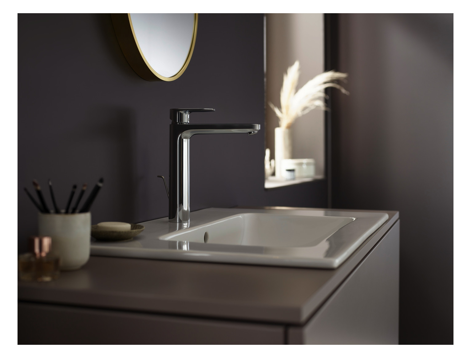 hansgrohe Waschtisch-Einhebelmischer 190 Vernis Blend mit Zugstangen-Ablaufgarnitur, chrom