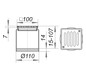 Dallmer Aufsatz ECS 10 Serie 10 100 x 100 mm, Rost Edelstahl 1.4301, massiv 5mm, verschraubt