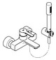 GROHE Wannen-Einhebelmischer Lineare 1/2", mit Brausegarnitur, Wandmontage, chrom