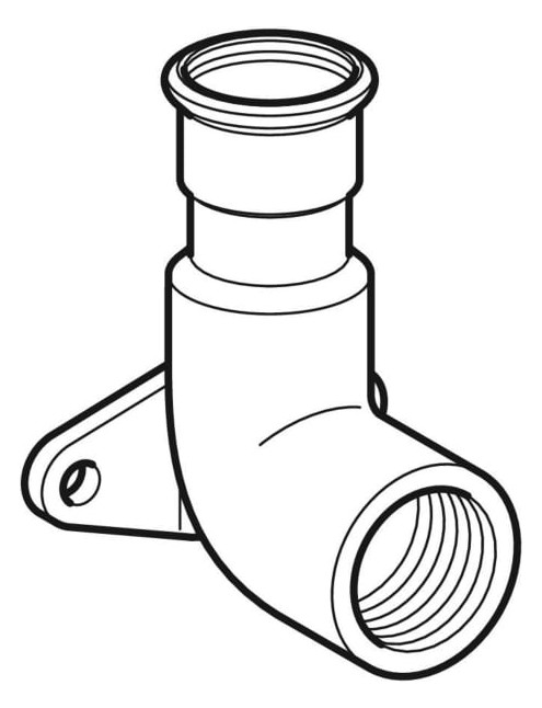 Geberit Gas-Anschlusswinkel Mapress 90Grad, Kupfer, Ø 18 mm x Rp 1/2, Länge 43 mm