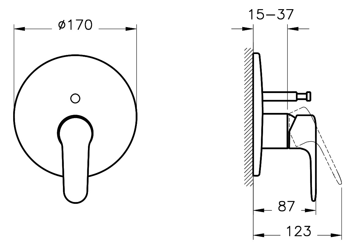 VitrA Bad Fertigmontageset V-Box Root Round UP-Wannenfüll-/Brause-Einhebelmischer, schwarz matt