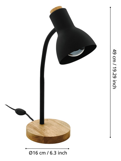 EGLO Tischleuchte VERADAL schwarz, 98831 
