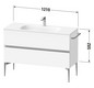 Duravit Waschtisch-Unterschrank bodenstehend Sivida 121 x 59,2 x 47,7 cm, 2 Schubkästen, Weiß Matt, Griff chrom