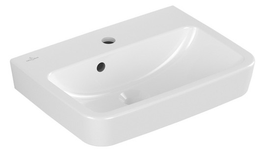 V&B Handwaschbecken O.Novo 50x37cm, eckig, mit Hahnloch, mit Überlauf, weiß