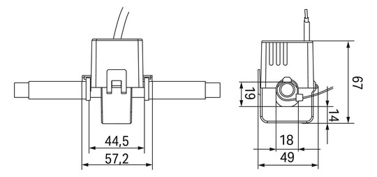 Kabelumbaustromwandler Kl=1 125A/1A 0,2VA m.Berührungss Schnappbef