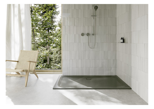 Duschwanne BetteUltra 5808 180x100x3,5cm, Antirutsch/Pro, Mini-Wannenträger, smoke