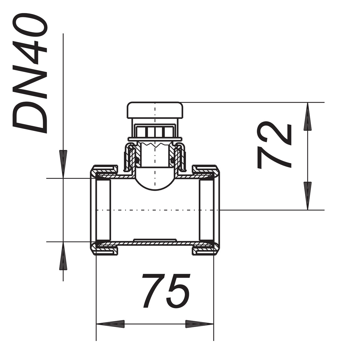 Dallmer Rohrbelüfter 902 T DN 40, Polypropylen, hochschlagfest