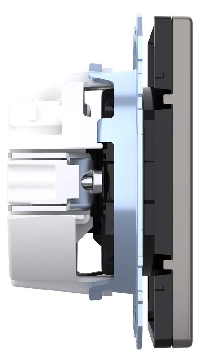 Steckdose 1f glz System Design UP m.BS Mit erhöhtem Berührungsschutz IP20