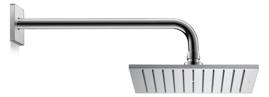 Duravit Brausearm 352mm, gebogen, eckige Rosette, chrom