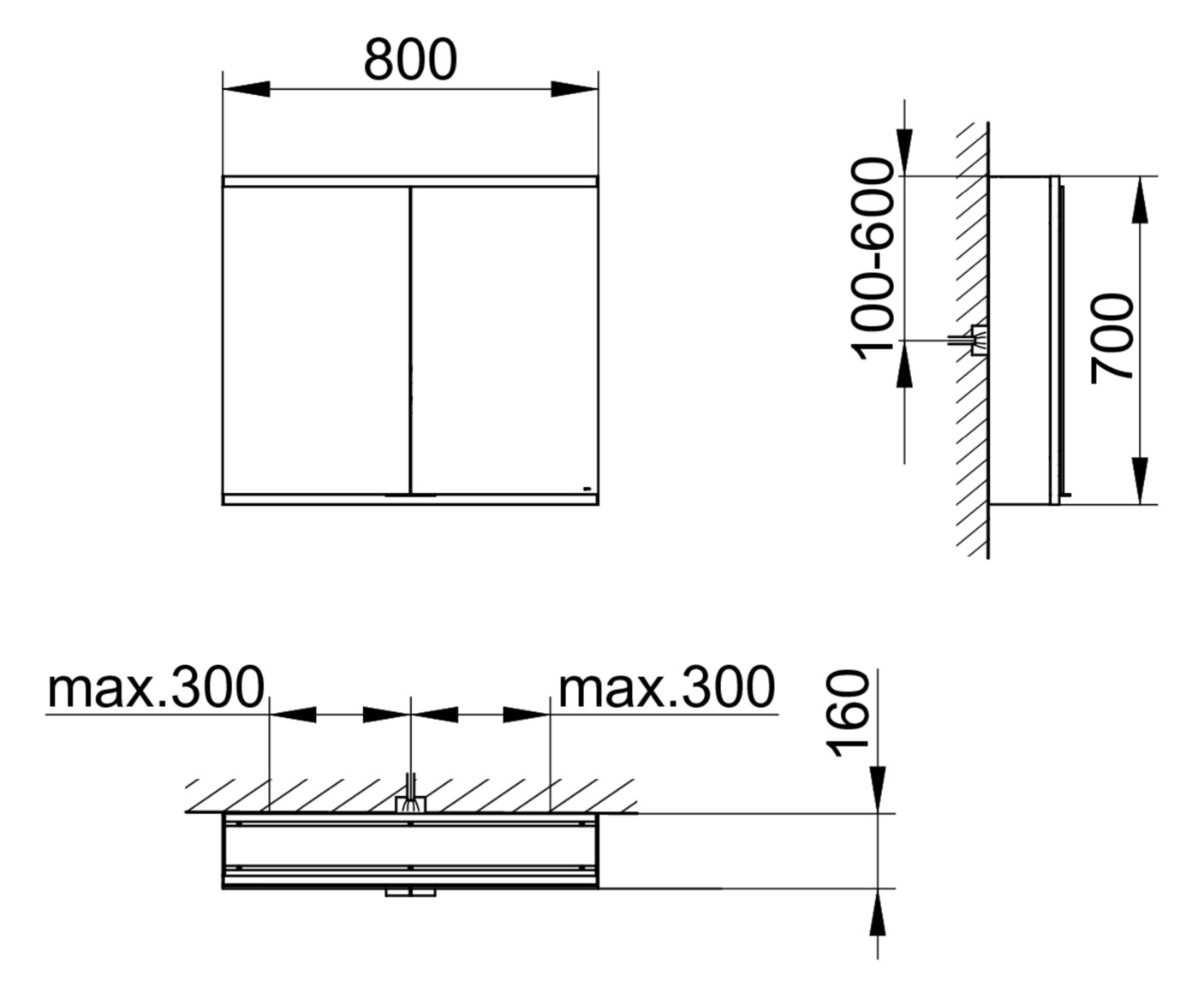 KEUCO Spiegelschrank Royal Modular 2.0 80 x 70 x 16 cm, 1 Steckdose, 1 Doppel-USB-Ladestelle, AP, 2-türig