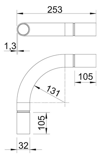 OBO SB32W ALU Aluminiumrohrbogen 