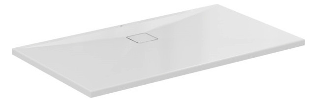 Ideal-Standard Rechteck-Brausewanne Ultra Flat Evo 140 x 80 x 3,5 cm, weiß alpin, Ablauf an langer Seite