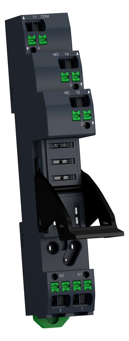 Relaissockel Federzug TS35 5Pins abn.Klemm Hutschiene TH35 16x67x98mm