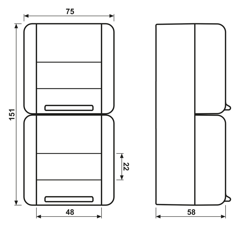 Steckdose 2f gr glz WG 800 AP Klappd IP44 Textfeld/Beschriftungsfläche vert