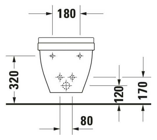 Duravit Wand-Bidet Starck 3 Compact 36x48cm, mit Hahnloch, mit Überlauf, mit Hahnlochbank, weiß