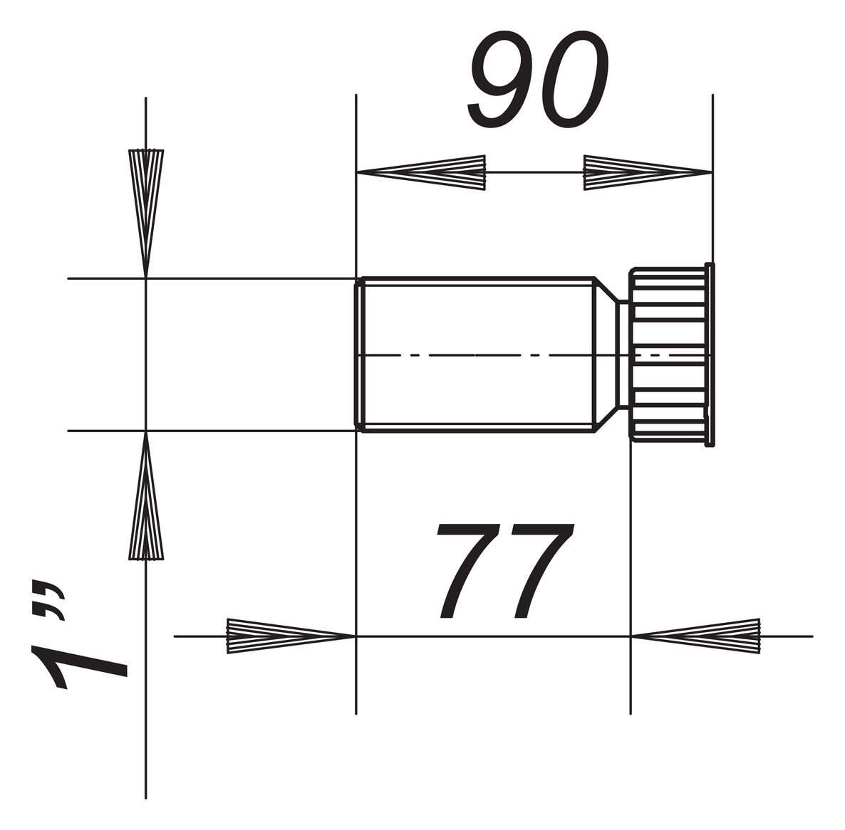 Dallmer Gewindeverlängerung 1", passend zu den Waschgeräte-Siphons