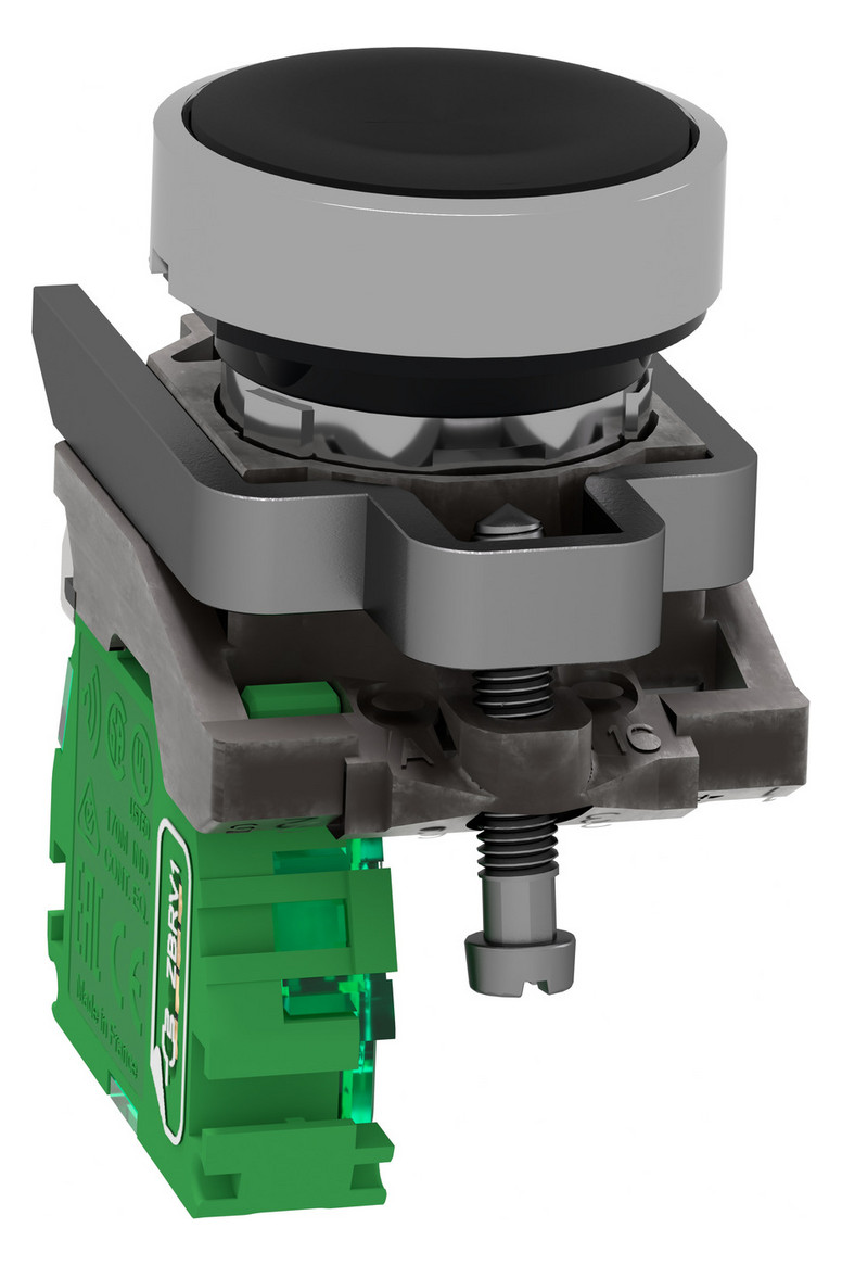 Drucktaster 1f sw rnd Ø22,5mm 1S IP30 fl Tastend