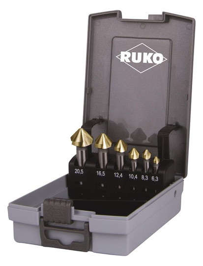 RUKO-Kegelsenker-Satz 90°, DIN335C, HSS-TiN -...